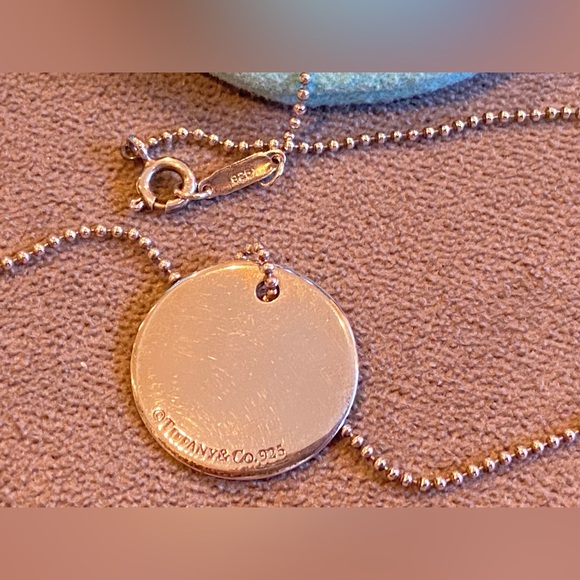 Tiffany & Co “N” Initial Notes Round Large Pendant w/ 16 Inch Beaded Chain 925 - Picture 4 of 9